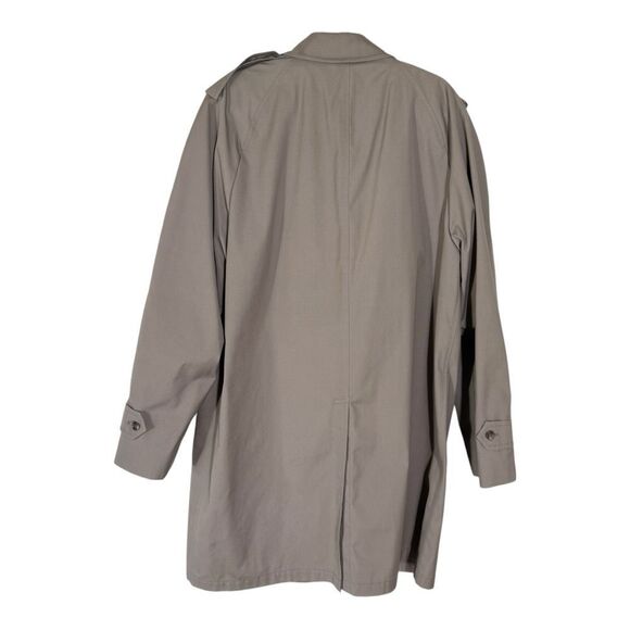 London Fog Vintage Men’s Taupe Hidden Button Down Trench Coat Size 42 Long - Picture 2 of 9
